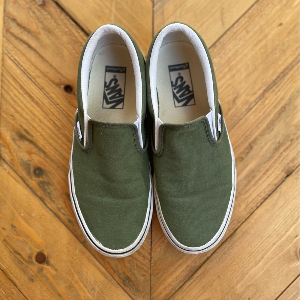 Olive Green Slip-On Vans